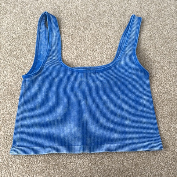 Blue Ribbed Tank Top - Picture 3 of 3